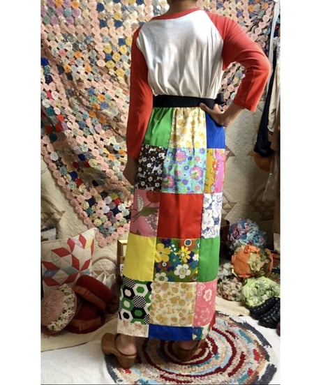 60's patchwork wrap skirt