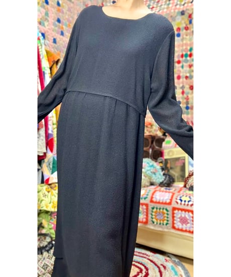 80s black layer dress