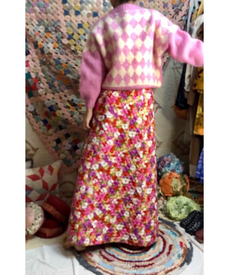 60-70's quilting flower skirt