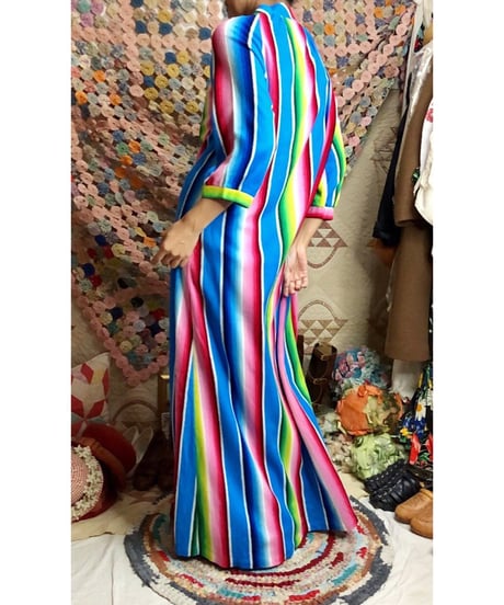 70s multicolored stripe dress