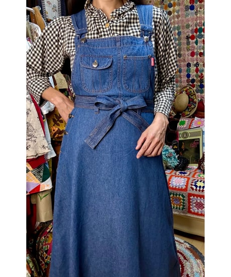 light denim salopette skirt