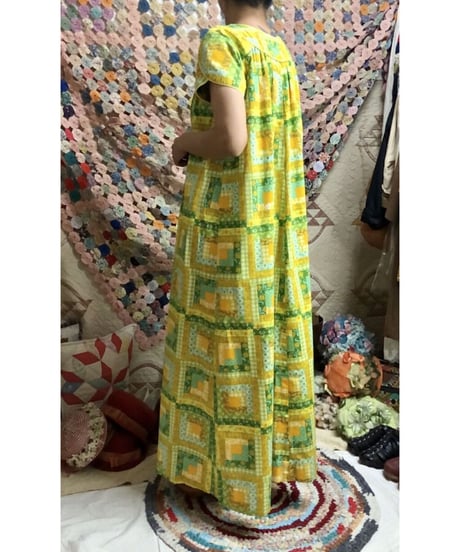 70's patchwork print dress