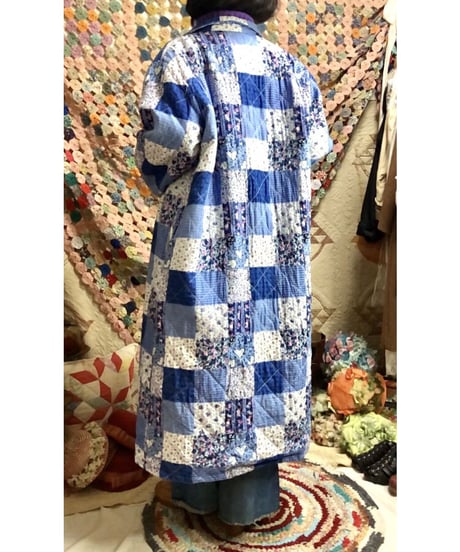 patchwork print quilting coat