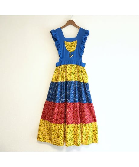 70s tiered apron dress