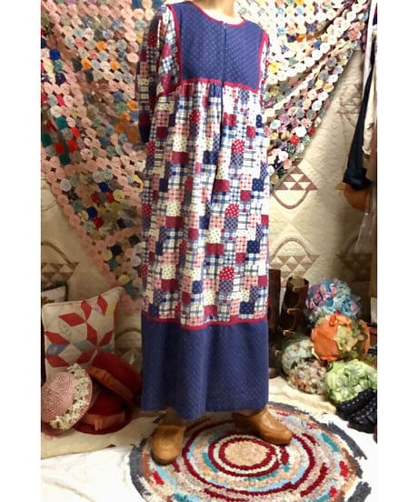 patchwork print dress