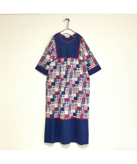 patchwork print dress