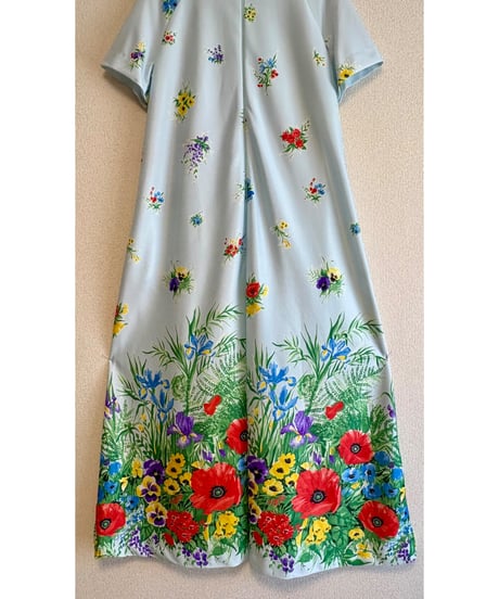 70-80s flower dress