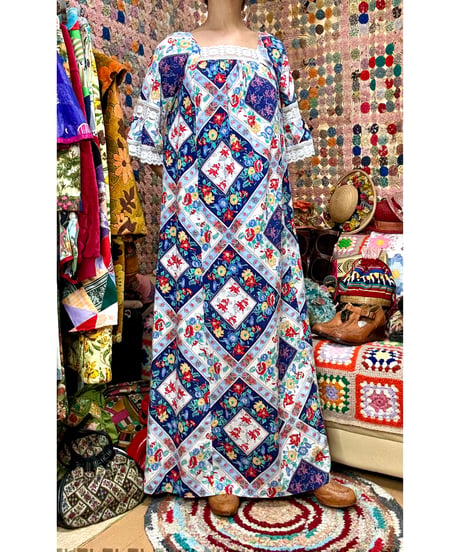70s flower print dress