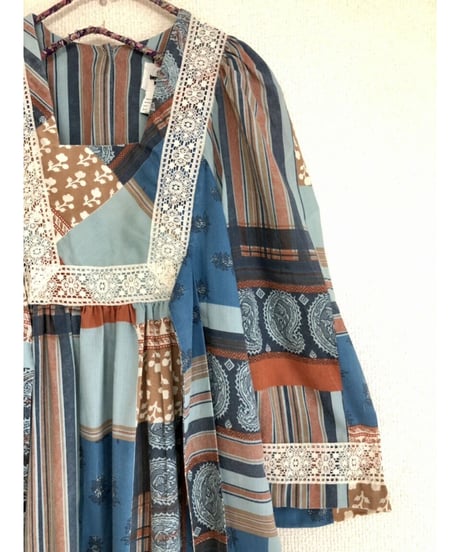 70's patchwork print dress
