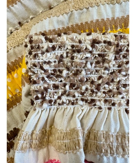 70s embroidered ribbon work skirt