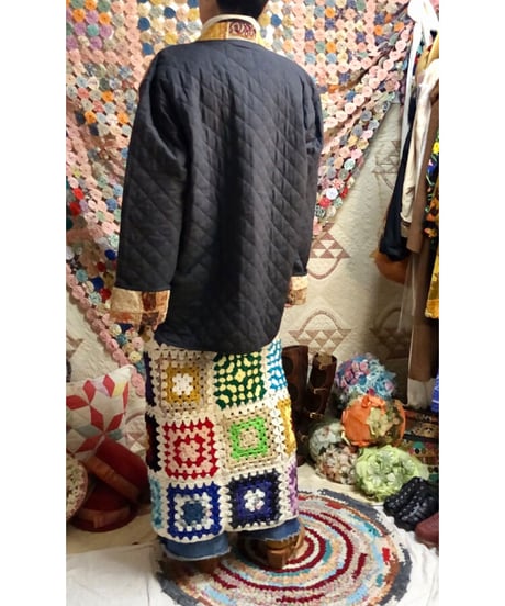 patchwork embroidered quilting jacket