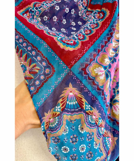 70s scarf print dress
