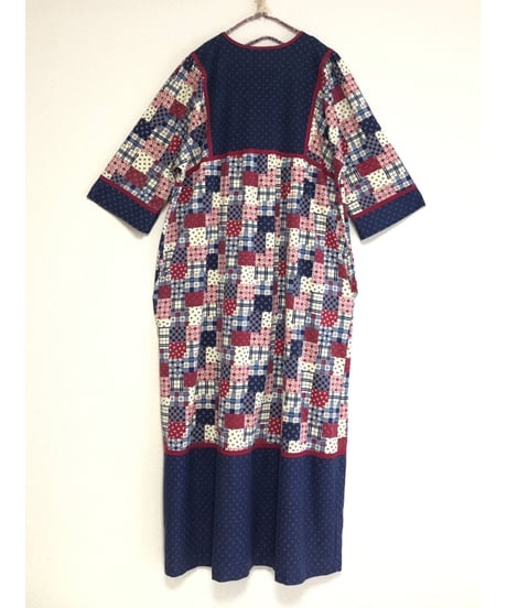 patchwork print dress