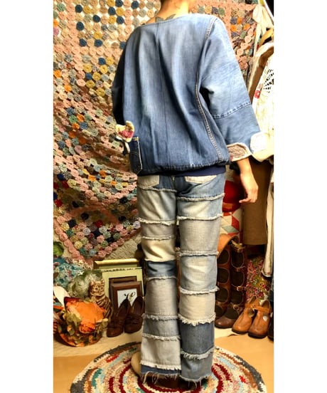 denim patchwork quilt remake tops