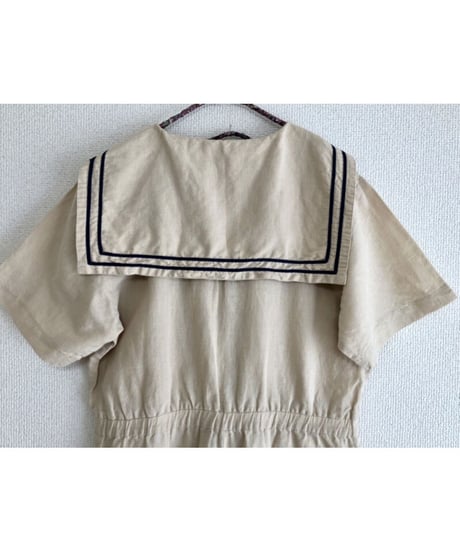 80's sailor collar jump suit
