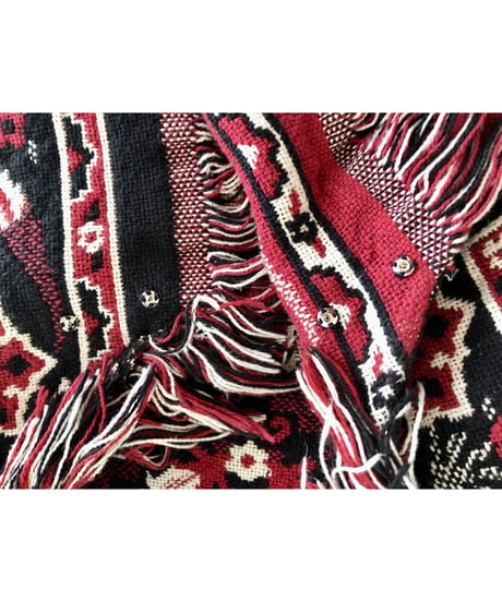 tapestry fringe concho vest