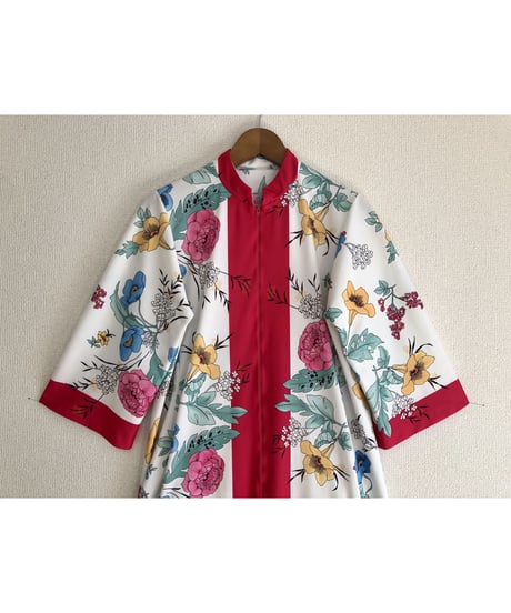 70's flower easy dress