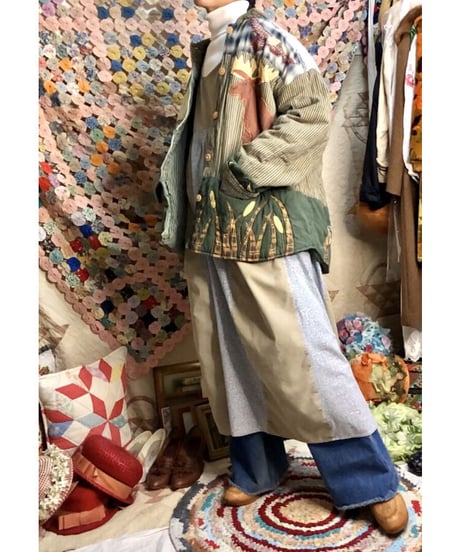 patchwork animal motif quilting jacket