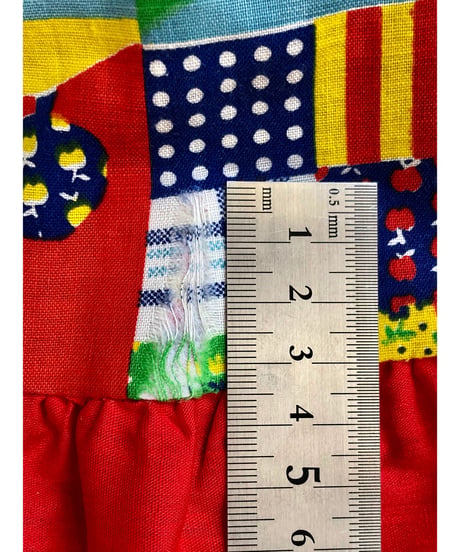 70s patchwork print apron dress