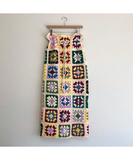 granny square skirt beige