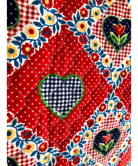 70s heart motif quilting jacket