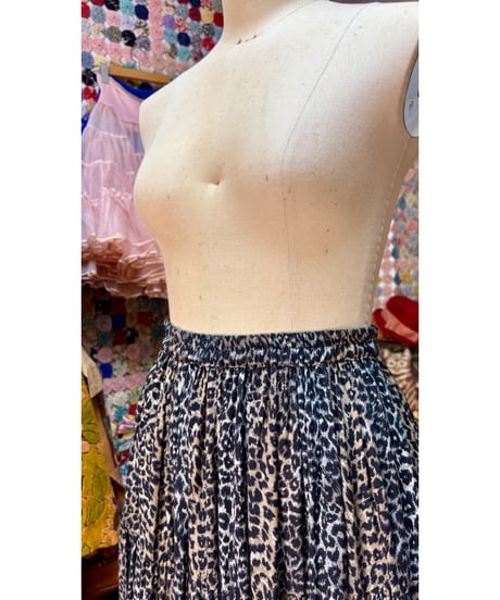 80s leopard tiered skirt