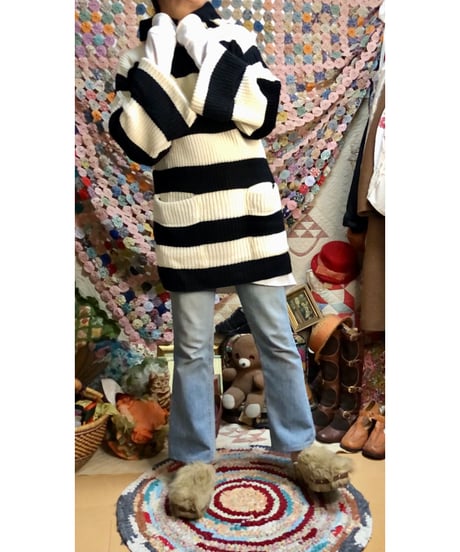 70s stripe hoodie knit