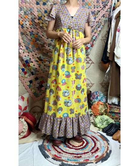 60's funny print summer dress