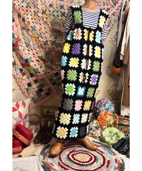 granny square one-piece black
