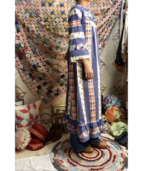 patchwork print dress