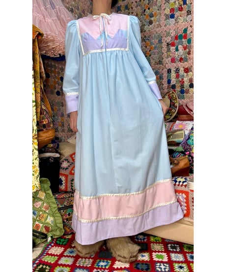 70s pastel fleece dress