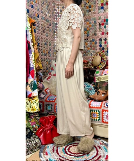 80s cut work lace jump suit