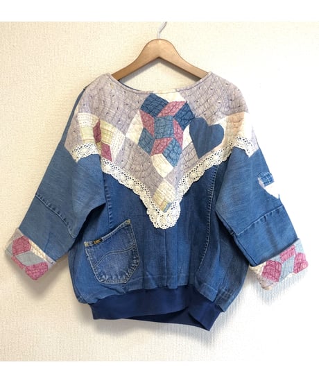 denim patchwork quilt remake tops