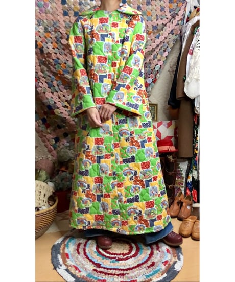 patchwork print quilting robe & bag set