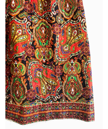 70s paisley quilting skirt
