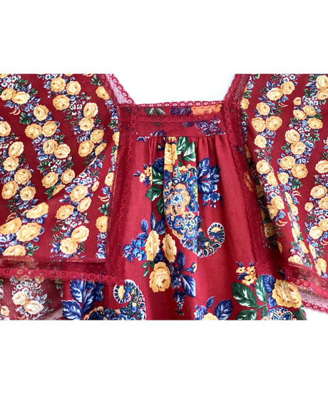 70's flower cotton dress