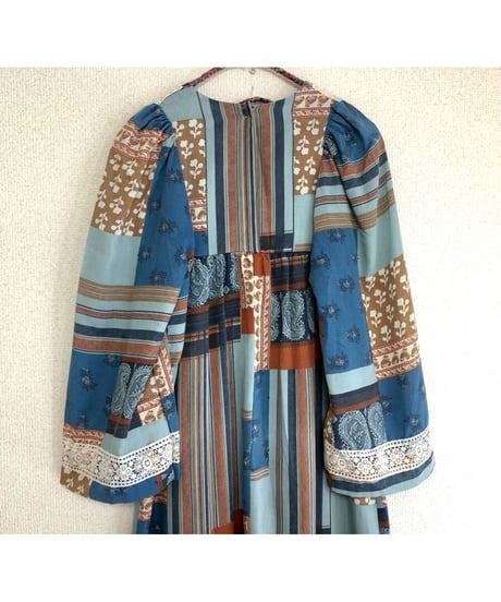70's patchwork print dress