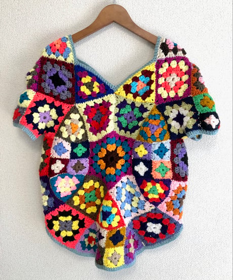 granny square pullover tops