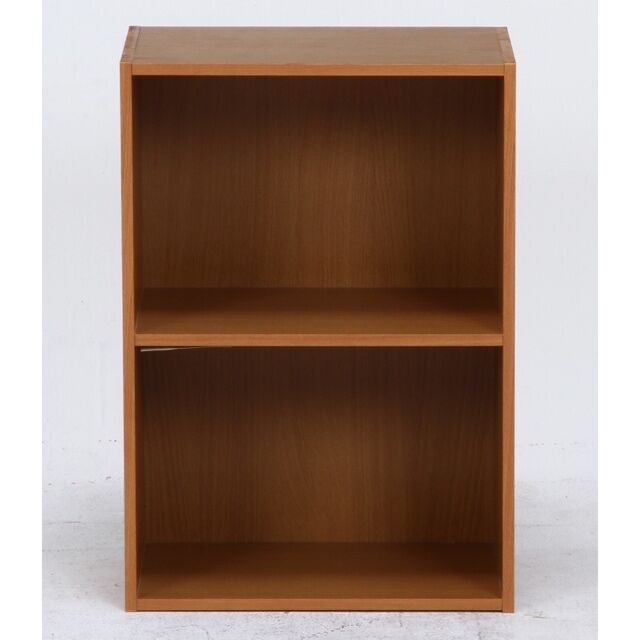 不二貿易 カラーボックス2段 ナチュラル／ホワイト／ブラウン 固定棚