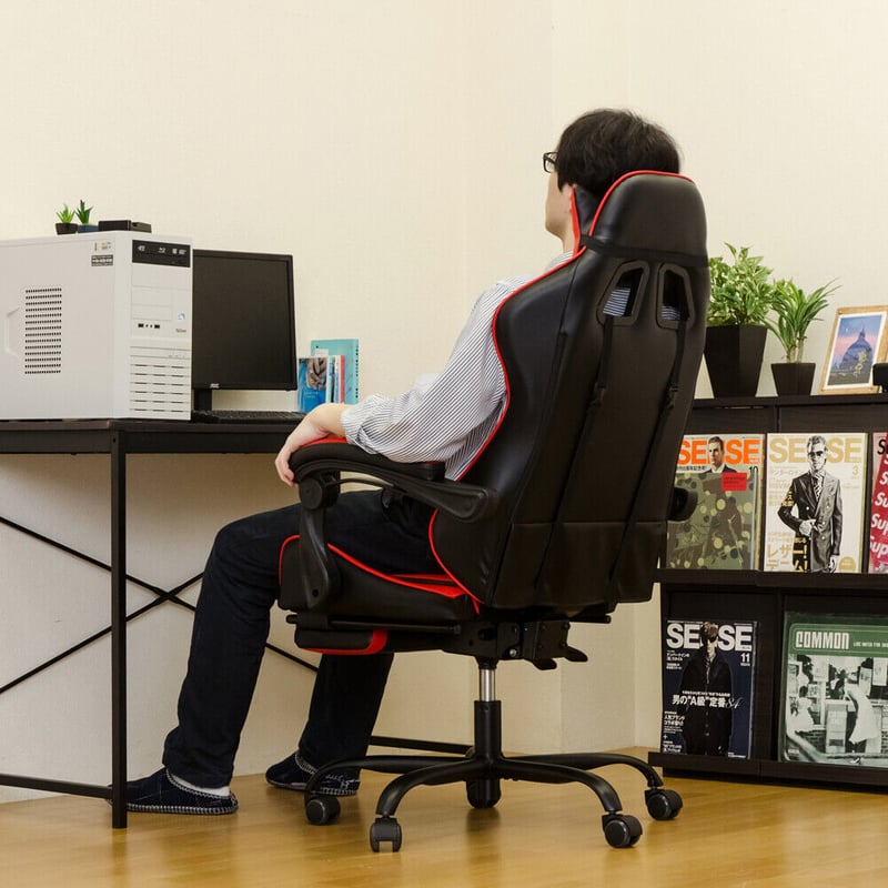 フルフラットバケットレーシングチェア 椅子 デスクチェア eスポーツやPC作業に最適 フルフラットバケットレーシングチェア