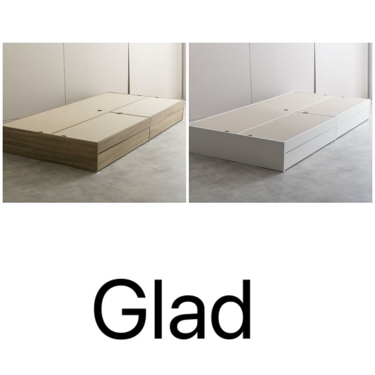 イーナ 【シングル】Glad ヘッドレス収納付き【ベッドフレーム イーナ 【シングル】Glad ヘッドレス収納付き【ベッドフレーム