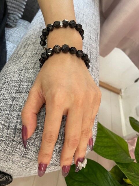 カムレイド ブラックスピネルオニキスブレスレット 2本セット