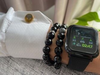 カムレイド ブラックスピネルオニキスブレスレット 2本セット 
