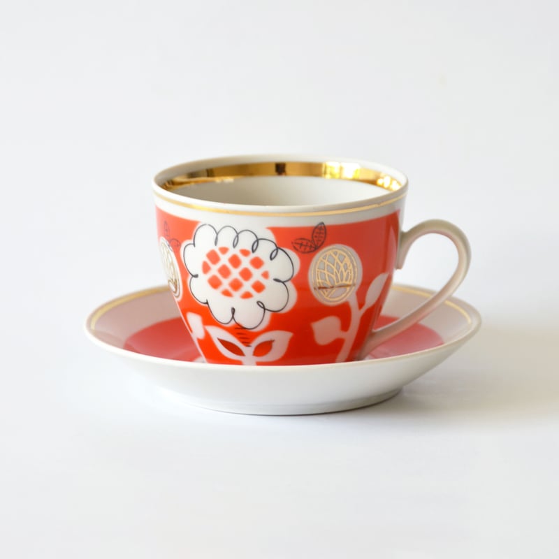 ショップ ロシア グジェリ焼き カップ＆ソーサー 2客 ロシア グジェリ