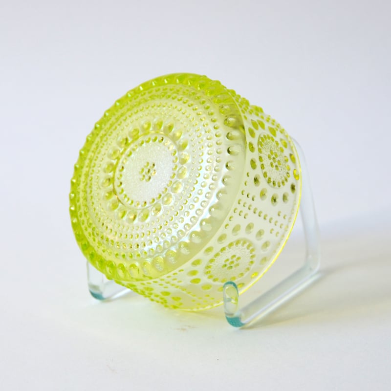 リーヒマエンラシ グラッポニア/ボウルΦ9cm 4つウランガラス Riihimaen Lasi/Grapponia/ナニー・スティル/グラッポニア/イエロー