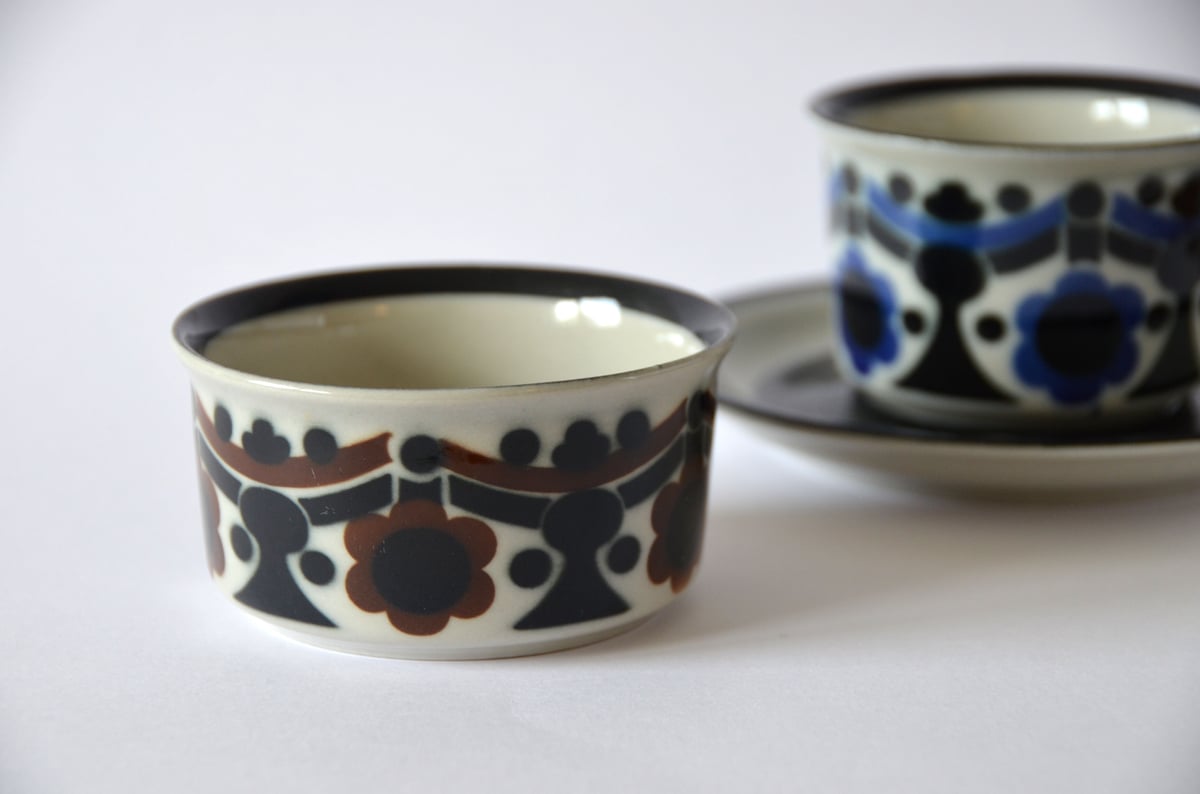 ARABIAヴィンテージ leinikki レイニッキシュガーボウル　ブルー ARABIAヴィンテージ leinikki レイニッキシュガーボウル ブルー