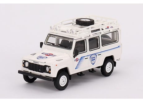 MINI GT 1/64 (MGT00558-L) Land Rover Defender 110 Rally Safari Martini racing Support vehicle