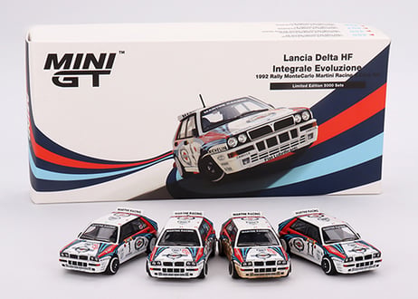 MINI GT 1/64 (MGTS0002) Lancia Delta HF Integrale "Evoluzione" Rally Monte Carlo 1992 ※Set of 4 cars