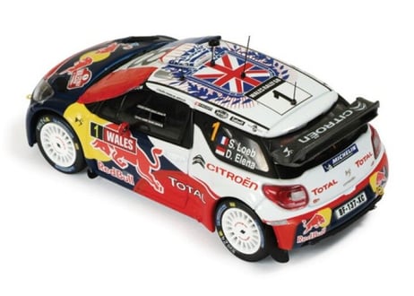 ixo models 1/43 (RAM464B )Citroen DS3 WRC #1 S.Loeb  Wales Rally  (フランス国旗付) World Champion 2011