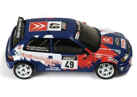 ixo models 1/43 (RAM337) Citroen Saxo Kit Car #49 Tour De Corse 1999